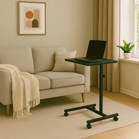 Masa laptop Mala, negru, 58x35x73.5-90 cm