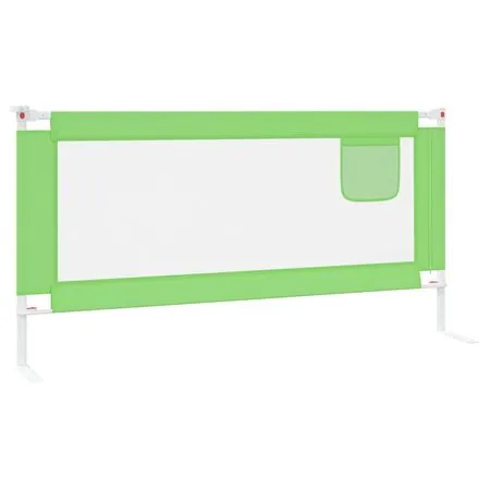  Balustradă de protecție pat copii, verde, 180x25 cm, textil