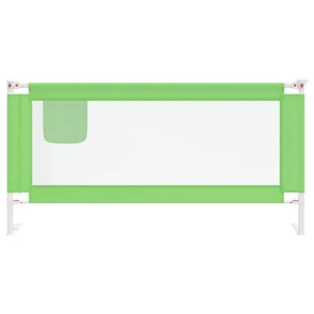 Balustradă de protecție pat copii, verde, 180x25 cm, textil