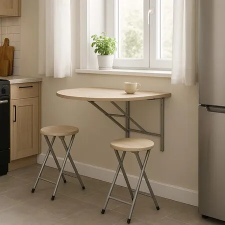 Set masa cu doua scaune Napoli, stejar alb, 84x60 cm