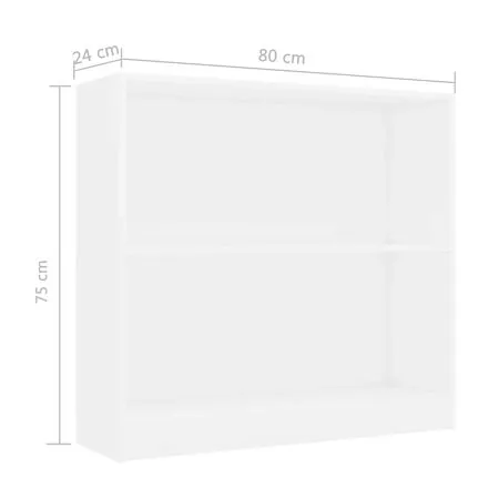  Bibliotecă, alb, 80x24x75 cm, lemn prelucrat