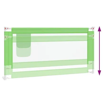  Balustradă de protecție pat copii, verde, 180x25 cm, textil