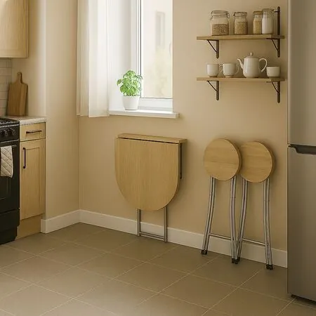 Set masa cu doua scaune Napoli, stejar alb, 84x60 cm