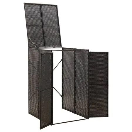 Magazie de pubelă cu roți, negru, 70x80x117 cm, poliratan