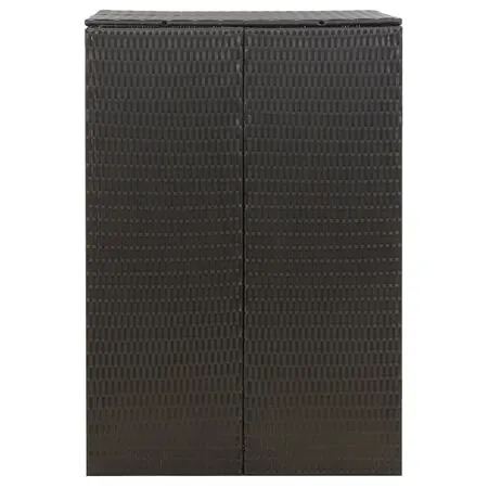 Magazie de pubelă cu roți, negru, 70x80x117 cm, poliratan