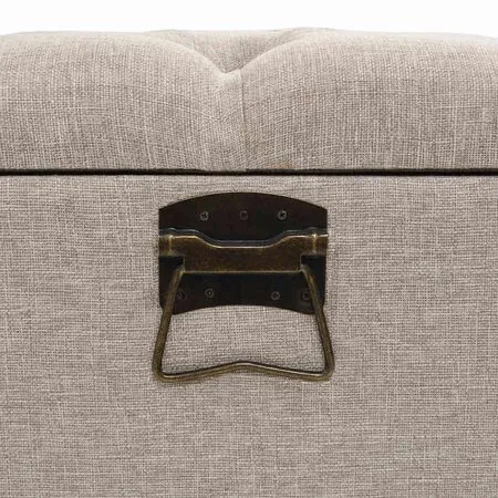  Bancă de depozitare cu spătar, crem, 110 cm, material textil