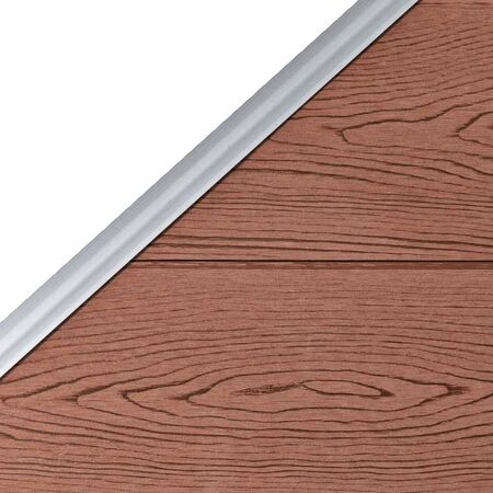  Set panouri gard, 10 pătrate + 1 oblic, maro, 1830x186 cm, WPC