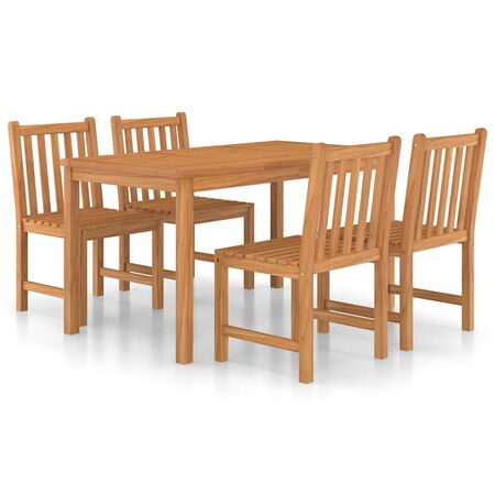  Set de mobilier de grădină cu 5 piese, 140x80 cm, lemn masiv de tec