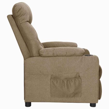  Fotoliu rabatabil, gri taupe, material textil