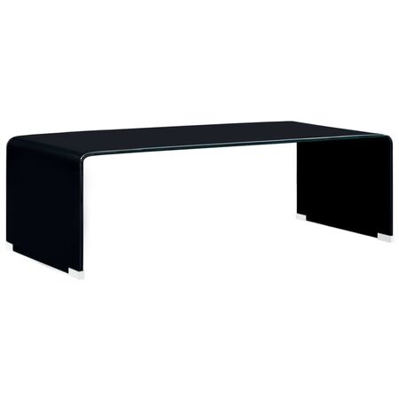  Măsuță de cafea, negru, 98x45x31 cm, sticlă securizată 