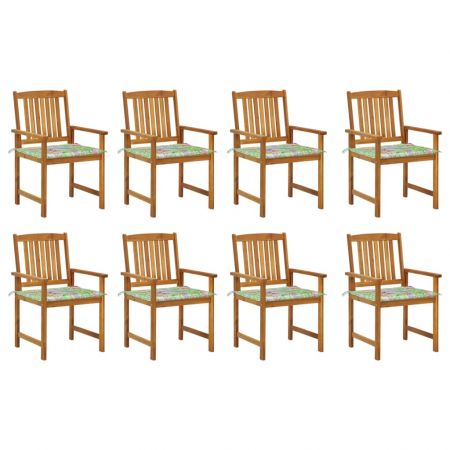 Set 8 bucati scaune gradina cu perne, multicolor