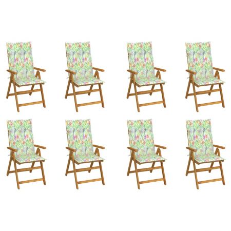 Set 8 bucati scaune gradina pliabile cu perne, multicolor