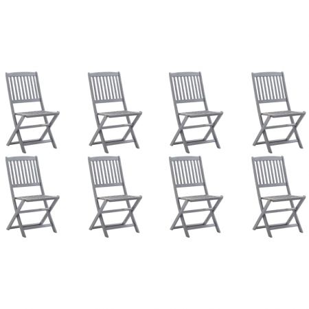 Set 8 bucati scaune pliabile de exterior, gri