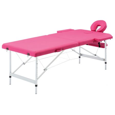 Masa de masaj pliabila, roz, 191 x 70 x 81 cm