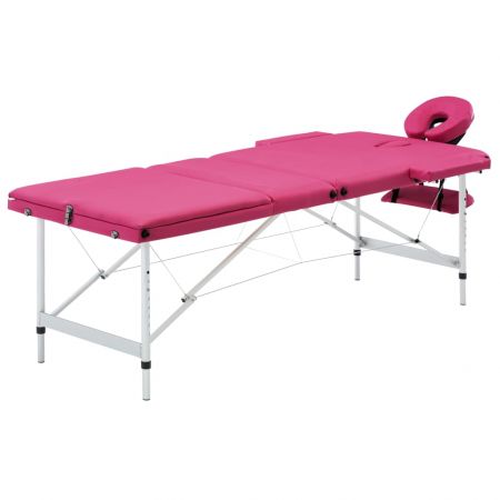 Masa de masaj pliabila, roz, 191 x 70 x 81 cm