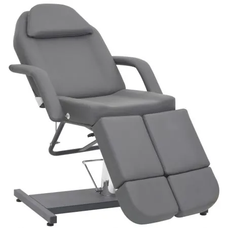  Scaun tratament de înfrumusețare, gri, 180x62x78 cm, piele eco