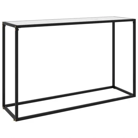  Masă consolă, alb, 120x35x75 cm, sticlă securizată
