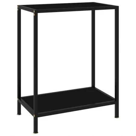  Masă consolă, negru, 60 x 35 x 75 cm, sticlă securizată