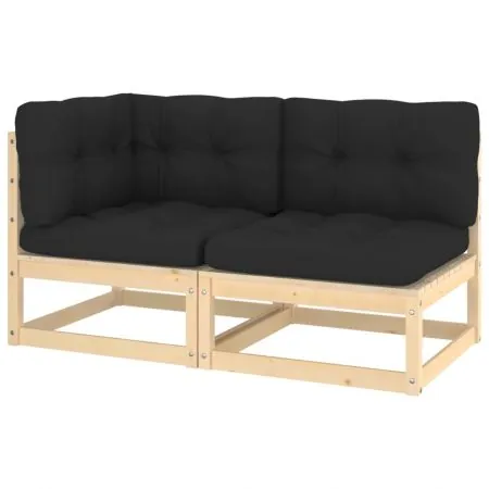  Set mobilier grădină cu perne, 2 piese, lemn masiv de pin