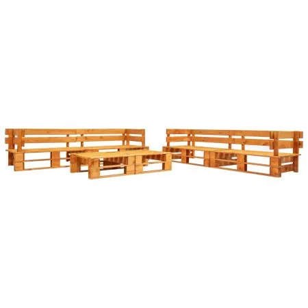  Set mobilier grădină din paleți, 6 piese, maro miere, lemn