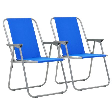 Set 2 bucati scaune camping pliabile, albastru, 52 x 59 x 80 cm