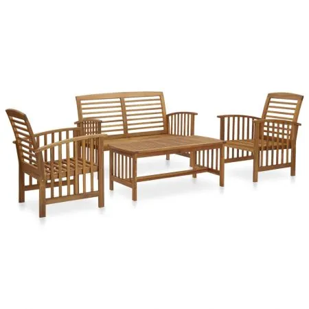  Set mobilier de grădină, 4 piese, lemn masiv de acacia
