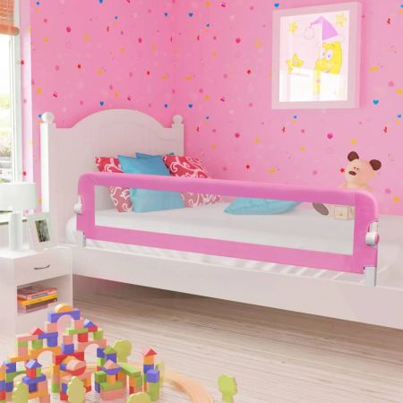 Balustrada de protectie pat copii, roz, 180 x 42 cm