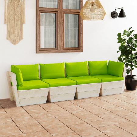 Canapea gradina din paleti, verde deschis