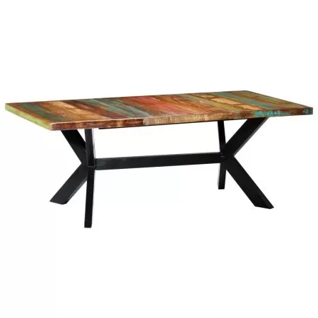  Masă de bucătărie, 200 x 100 x 75 cm, lemn masiv reciclat