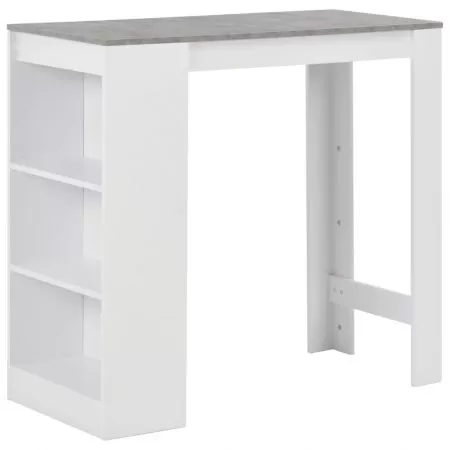  Masă de bar cu raft, alb, 110 x 50 x 103 cm