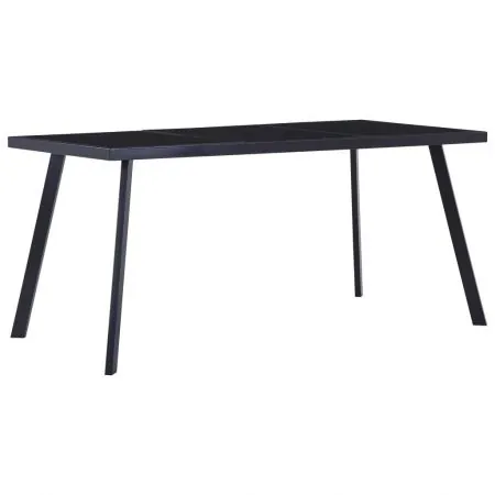  Masă de bucătărie, negru, 180 x 90 x 75 cm, sticlă securizată