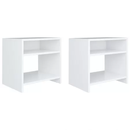  Noptiere, 2 buc., alb, 40x30x40 cm, lemn prelucrat