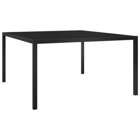  Masă de grădină, negru, 130x130x72 cm, oțel și sticlă