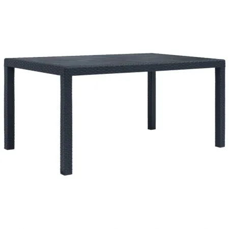  Masă de grădină, antracit, 150x90x72 cm, plastic, aspect ratan