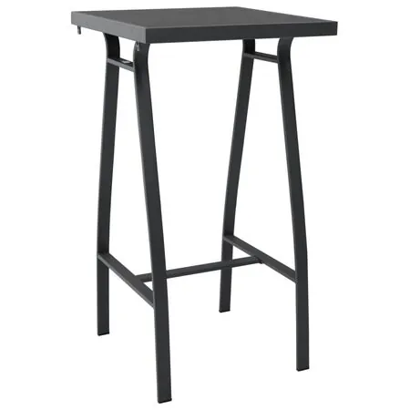  Masă de bar grădină, negru, 60 x 60 x 110 cm, sticlă securizată