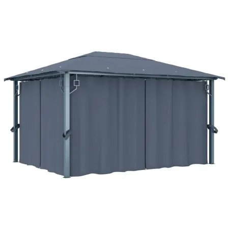  Pavilion cu perdele, antracit, 400 x 300 cm, aluminiu