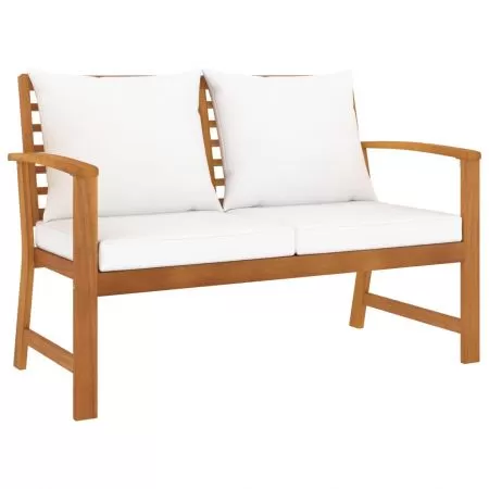  Bancă de grădină, 120 cm, crem, lemn masiv de acacia