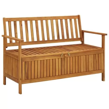  Bancă de depozitare grădină, 120 cm, lemn masiv de acacia