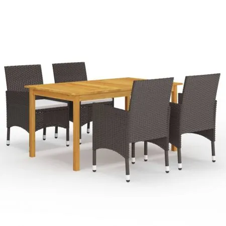  Set mobilier de grădină, 5 piese, maro