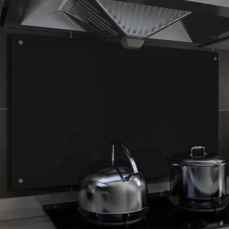   Panou antistropi de bucătărie negru 100x60 cm sticlă securizată