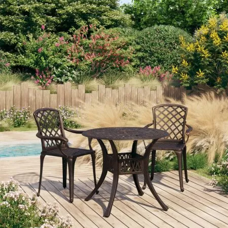  Set mobilier bistro, 3 piese, bronz, aluminiu turnat