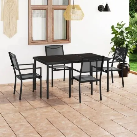  Set mobilier de exterior, 5 piese, oțel