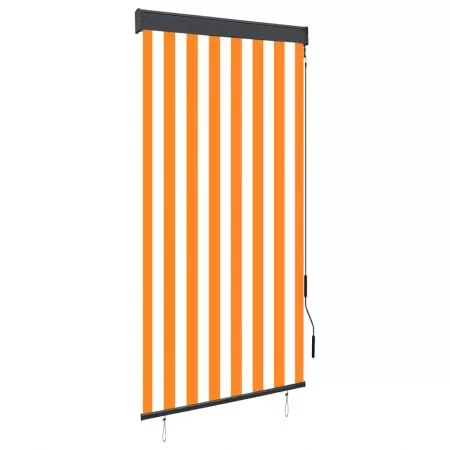  Jaluzea tip rulou de exterior, alb și portocaliu, 80 x 250 cm