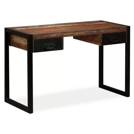  Birou cu 2 sertare, 120 x 50 x 76 cm, lemn masiv reciclat