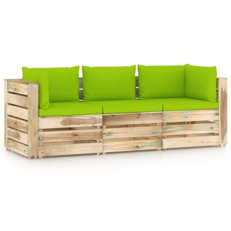 Canapea de gradina cu 3 locuri, verde deschis