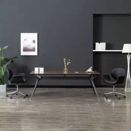  Scaun pivotant de birou, negru, piele ecologică