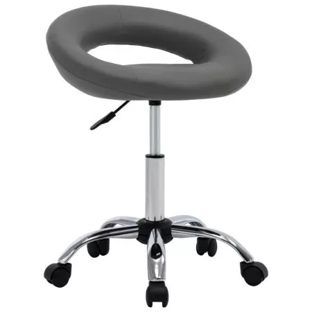  Scaun de lucru pivotant, gri, piele ecologică