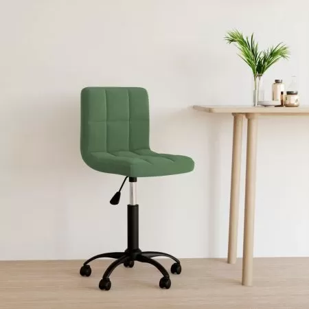  Scaun de birou pivotant, verde închis, catifea
