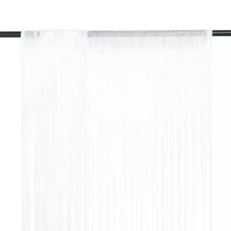 Set 2 bucati draperii franjuri, alb, 100 cm