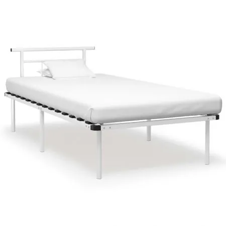  Cadru de pat, alb, 100 x 200 cm, metal
